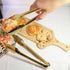 2 Pack 9 Inch Serving Tongs, Gold Salad Buffet Tongs, Stainless Steel Serving Utensils