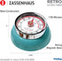 Zassenhaus Magnetic Retro Kitchen Timer - 60 Minute, 2.75-Inch, Teal
