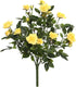 Vickerman 15" Artificial Yellow Mini Diamond Rose Bush - Pack of 5 - Premium Faux Flowers for Wedding or Home Decor