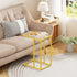 Easy Paws C Table Side End Table, Small C Shaped Table for Sofa,Glass Couch Sofa Tray Snack Table for Living Room