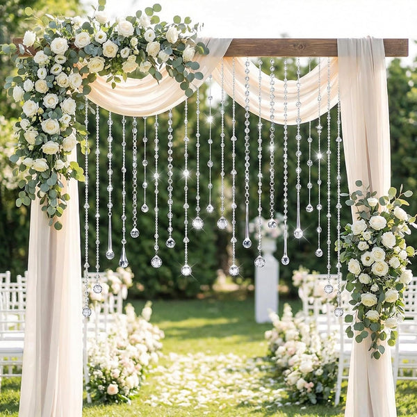 Soulchen 24 Pcs 40 Inch Clear Acrylic Crystal Garland Strands Large Hanging