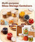 6 pack 16 oz Overnight Oats Containers with Lids and Spoons Glass Jars with Airtight Lids: Wide Mouth Mason Salad Jars