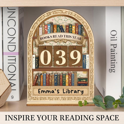 Counter Counter Books Read This Year Valentines Day Gifts For Women Readers, Personalized Book Tracker Bookshelf Decor