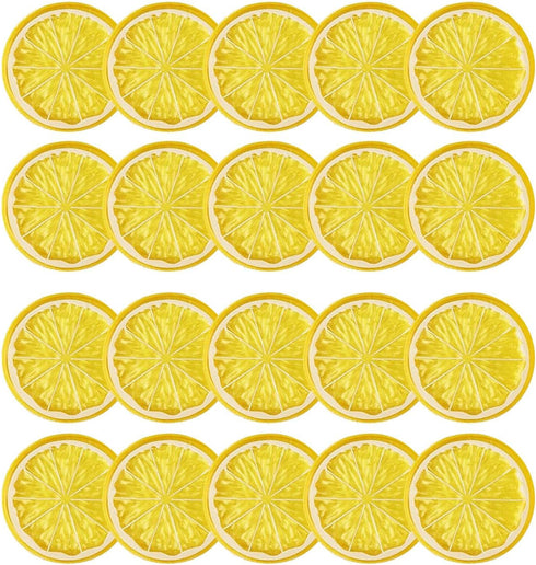 20pcs Mini Simulation Lemon Slices, Fake Plastic Fruit Model for Wedding Decoration, Photography Props, Basket Display
