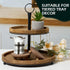 5"Round (Set 2, Defined Deco Mini Wood Risers for Display, Small Rustic Pedestal Display Stand of Wood)