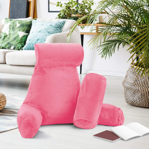 2 Nestl Reading Pillow with Shredded Memory Foam Includes Neck and Lumber Support Pillows, Designed for Sitting Up