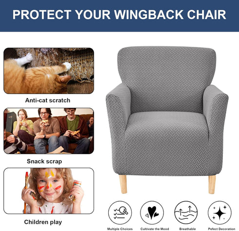 1-Piece, 30x25x25 inches, 34 HAOYONG Banquet Armchair Slipcover - Premium Stretch Jacquard Chair Cover, Removable