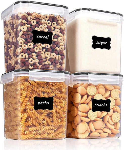 Vtopmart Food Storage Containers 2.5L / 84.5oz, 4 Pieces BPA Free Airtight Containers for Flour, Sugar, with Measuring