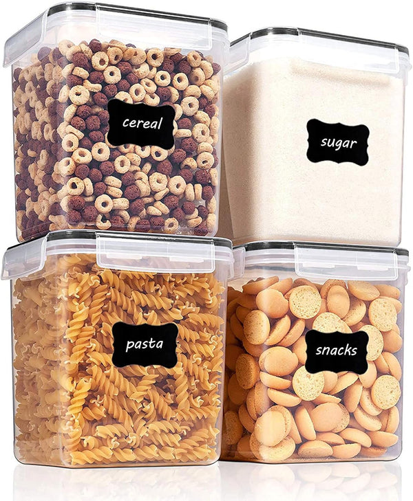 Vtopmart Food Storage Containers 2.5L / 84.5oz, 4 Pieces BPA Free Airtight Containers for Flour, Sugar, with Measuring