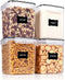 Vtopmart Food Storage Containers 2.5L / 84.5oz, 4 Pieces BPA Free Airtight Containers for Flour, Sugar, with Measuring