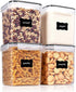 Vtopmart Food Storage Containers 2.5L / 84.5oz, 4 Pieces BPA Free Airtight Containers for Flour, Sugar, with Measuring
