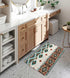 Aztec Bath Rugs for Bathroom, Southwestern Tribal Pattern Non Slip Flannel Bath Mat, 17x29 Inch