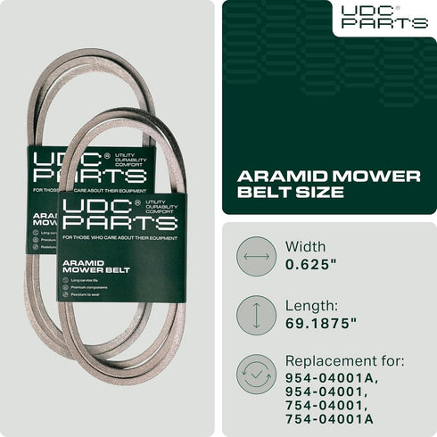 954-04001A 754-04001 754-04001A 954-04001 13AN689G766 13AN779G766 69.1875 inch UDC Parts Lower Drive Belt Replacement