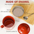 15OZ PGYARD Mini Bacon Grease Saver With Strainer - Enamel Grease Container, Farmhouse Bacon Grease Keeper For Kitchen