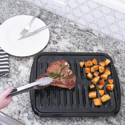 Certified Appliance Accessories SPL50016 Large 2-Piece Broiler Pan & Grill Set, Porcelain-on-Steel Broiler Pan for