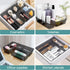 WOWBOX 6 PCS Clear Plastic Drawer Organizer Set, Desk Drawer Divider Organizers for Makeup, Jewelry, Gadgets, Black