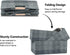 Collapsible Fabric Storage Bin Box - Cotton Linen Storage Cube with Wooden Handles, Medium Dark Gray Plaid Organizer