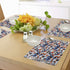 Ambesonne Set of 4 Mid Century Place Mats, Mosaic of Various Shapes and Colors, Washable Fabric, Blue Orange