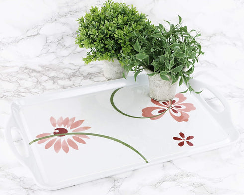 Durable Rectangular Melamine Serving Tray in Classic Design