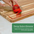 Set 3 (17x12, 12x10, 12x7 Inch) VieWood Acacia Wood Cutting Board of for Kitchen, Serving, Charcuterie and Food Prep