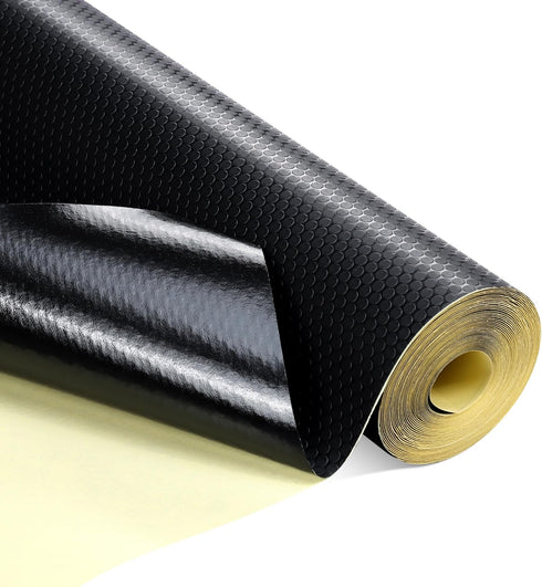 Self Adhesive Shelf Liners for Kitchen Cabinets, 15.7 X 157 Inch Waterproof Peel and Stick Drawer Liner, Black