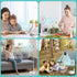 Fan Collapsible Fan for Traveling, Portable Rechargeable Folding Travel Fan with 7200mAh Battery for Home Office