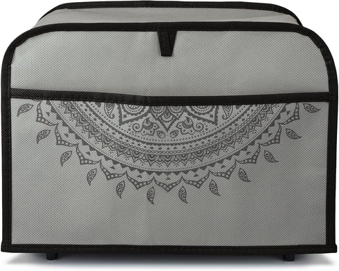 kwmobile Cover for 2 Slice Toaster - Compatible Toaster Cover - Indian Sun Grey