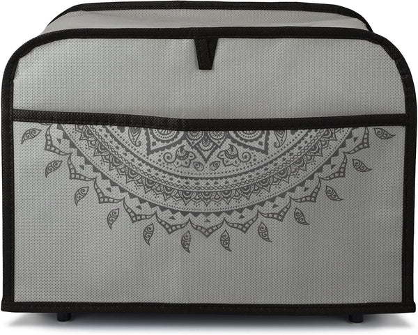 kwmobile Cover for 2 Slice Toaster - Compatible Toaster Cover - Indian Sun Grey
