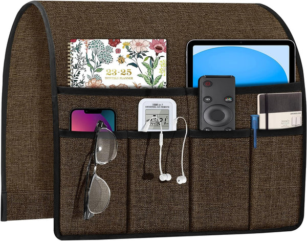 Joywell Armchair Caddy for Couch, Remote Control Holder, Non Slip Organizer with 6 Pocket Storage for Tablet, Phone