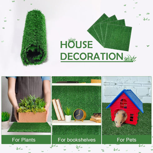 12 12 12 Inch Nuanchu Pieces x Artificial Grass Square Mats Fake Grass Tiles Placemats Turf Patch Table Centerpieces