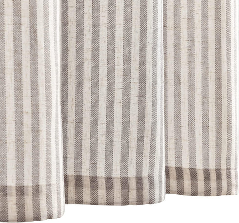 24 Inch 2 Vangao Stripe Farmhouse Kitchen Curtains Length Linen Cafe Curtains Tickingstripe Tier Drapes Pinstripe