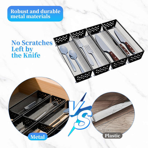 Simple Trending Silverware Drawer Organizer, 8 Pack Utensil Organizer for Large Kitchen Drawers