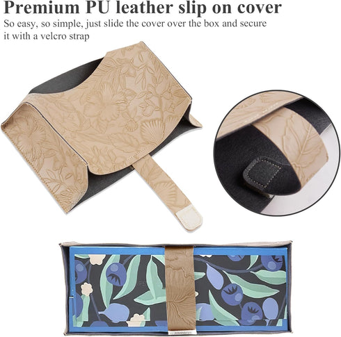 Towel(1-Carved Hennaja Leather Cover for Disposable Paper Hand Towel Box, Compatible with Kleenex Paper Hand Beige)