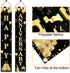 Wedding Anniversary Door Banner, Black Gold Happy Anniversary Sign for Party Decorations, Welcome Porch Outdoor Supplies