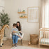 Set 2 Rattan Nursery Book Shelf, Woven Scalloped wall Shelves, Wicker Hanging Storage Basket, Baby Room Bookshelf, Wall