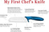 My First Chef's Knife for Children - Royal/Navy with Protective Safety Sheath, German Stainless Steel