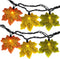SUNSGNE 13.6FT Fall Lights Thanksgiving String Lights, 35LED Orange Yellow Green Maple