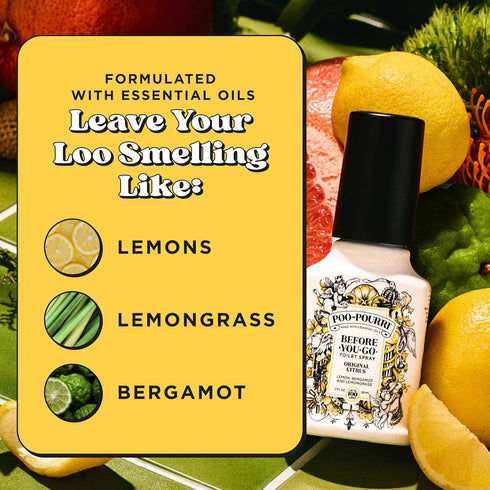 2 Oz, 100 Poo-Pourri Before-You-Go Toilet Spray, Original Citrus, Fl Up to Uses, Bathroom Odor Deodorizer