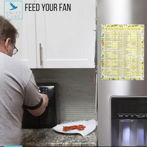 Air Fryer Magnetic Cheat Sheets, Multicooker Recipe Magnets with Cooking Temperature, Time & Size Chart