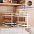 2 Pack 2 Mustorn Pull Out Spice Rack Organizer for Cabinet, Tier Metal Slide Out Seasoning Organizer and Storage Heavy