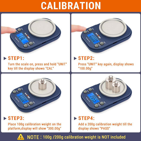 AccuWeight Digital Gram Scale, 300g/0.01g Limit Pocket Scale for Kitchen Food and Jewelry