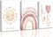 3 Pcs Nursery Canvas Wall Art Pink Sun Rainbow Hearts Posters Prints