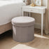 15" Round Storage Ottoman, Foldable Foot Stool with Hidden Storage&Folding Ottoman for Living Room Bedroom, Portable