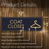 Coat Closet Sign, Black/Gold Engraved Door Accessories, 3" x 9", Fade Resistant, Indoor/Outdoor Use, USA MADE