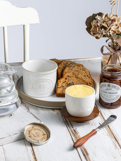 Countertop, Ceramic Butter Dish With Lid, Butter Crock for French Butter Keeper Holder for Spreadable Butter, Cream
