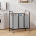 3-Bag HOMEIJU Laundry Sorter, Laundry Hamper Cart with Heavy Duty Rolling Lockable Wheels and Removable Bags, Laundry