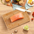 4-Piece Set Bamboo Cutting Boards for Kitchen, Wood Cutting Board with Juice Grooves & Built-in Handles, Easy Storage