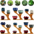 3 (#006) Succulent Pots with Tier Bamboo Saucers Stand Holder Modern Decorative Ceramic Flower Pots with Drainage Mini
