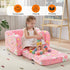 2-in-1 1-3 MeMoreCool Glowing Pink Rainbow Kids Chair, Glow-in-the-Dark Kids Couch Fold Out Sofa for Girls, Comfy Plush
