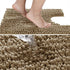 Yimobra Luxury Shaggy U-Shaped Toilet Rug, 24.4 X 24.4 Inches, Soft Contour Mat for Bathroom Floor, Non Slip Bath